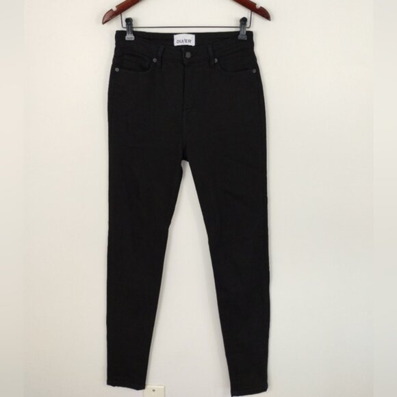 DUER Performance Denim High Rise Skinny Black Size 28 - Picture 1 of 14